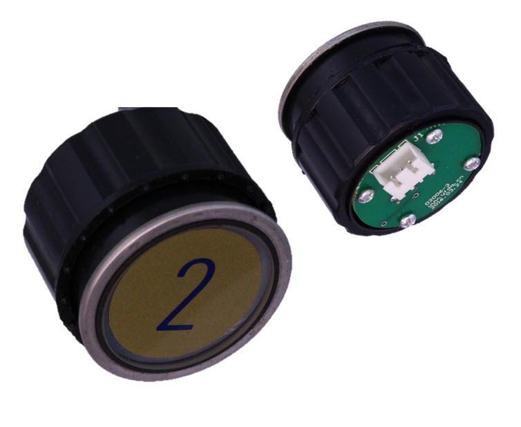 Tryckknapp Schindler D2, ''2'', 3-pin, grön LED