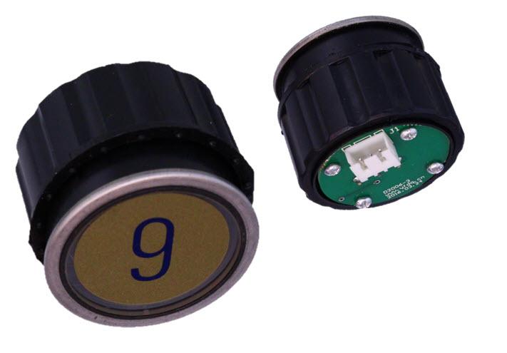 Tryckknapp Schindler D2, ''9'', 3-pin, grön LED