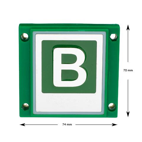 Knapp, NSK60, grön, ''B''