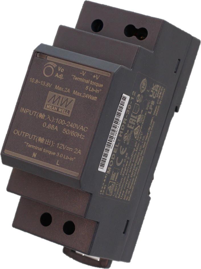 Nätaggregat, justerbar, HDR-30-12, 12VDC, 24W, 2A