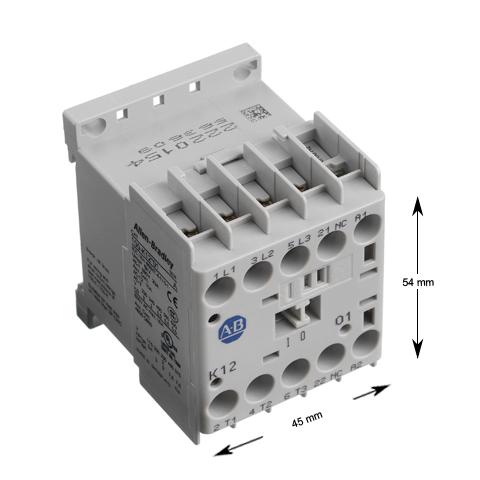 Kontaktor, A-B 100-K, 230VAC/12A/5,5kW, 3NO+1NC