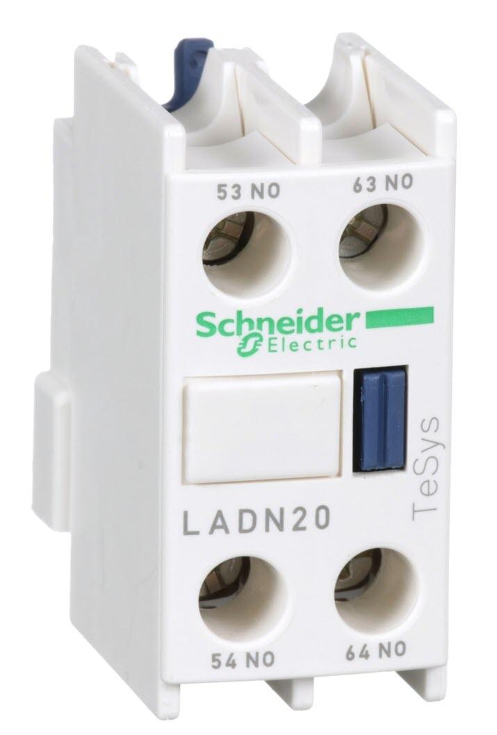 Hjälpkontaktblock, Schneider, LADN20, 2NO, LC1D09 - LC1D150 kontaktor