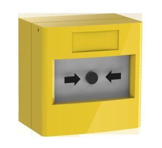 Larmknapp (brand), 2 växlande kontakter, gul