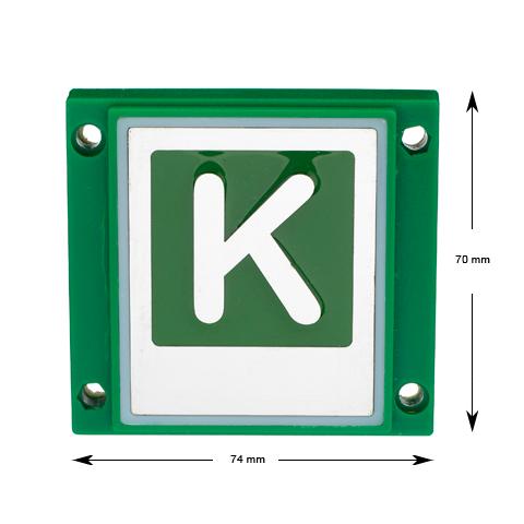 Knapp, NSK60, grön, ''K''